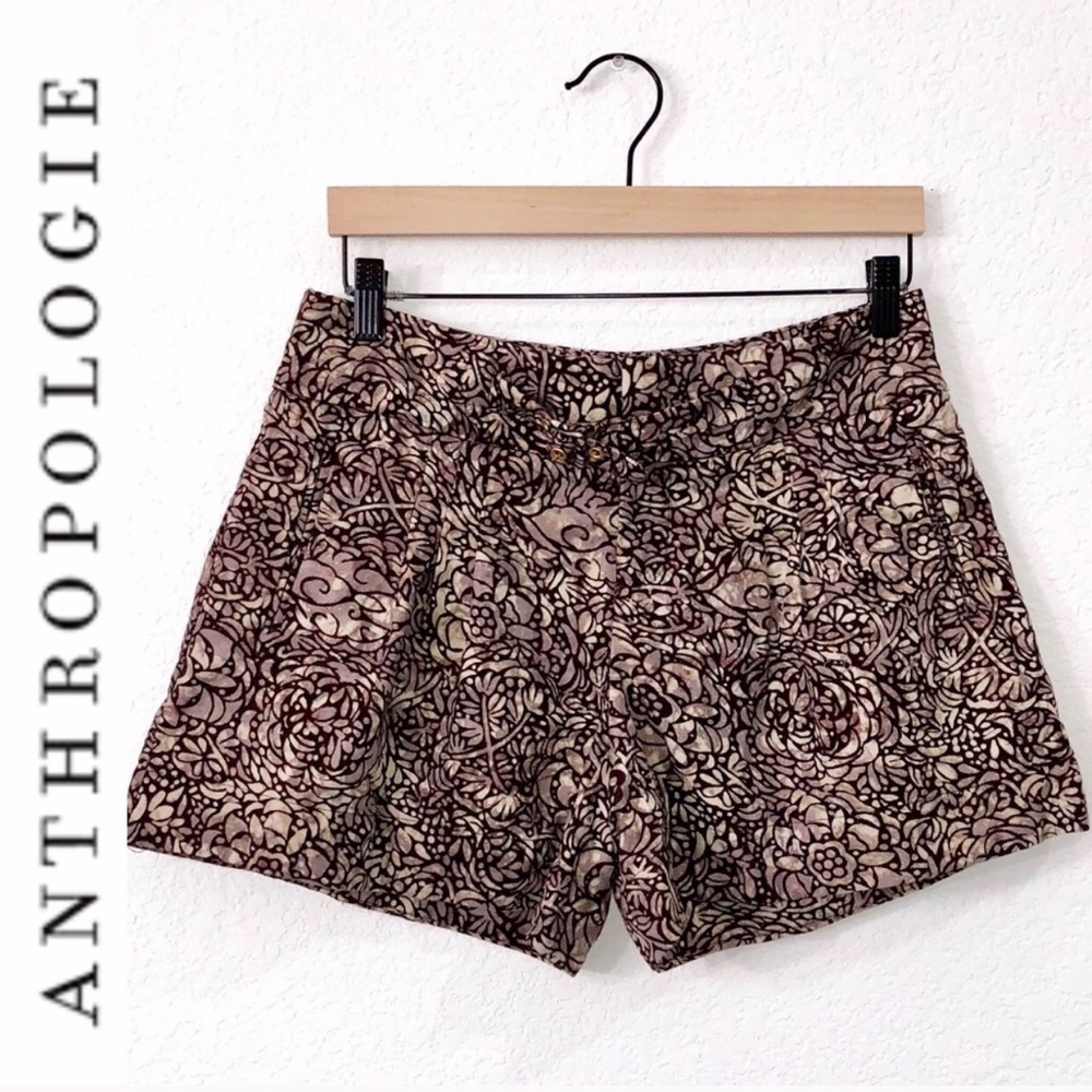 Anthropologie Coquille Doodle Floral Shorts
